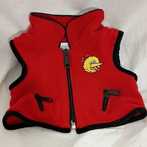 EUC Build A Bear Sesame Street Big Bird Red Zip Up Vest BABW Stuffed Animal